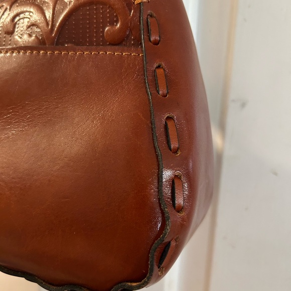 Patricia Nash Embossed Leather Crossbody in Cognac Brown - Picture 4 of 7